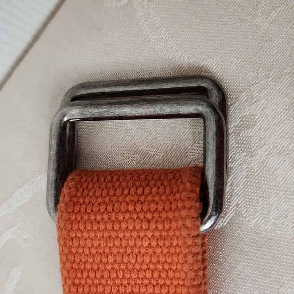 Tommy Bahama D ring belt orange cotton and tan leather golf - Picture 8 of 10